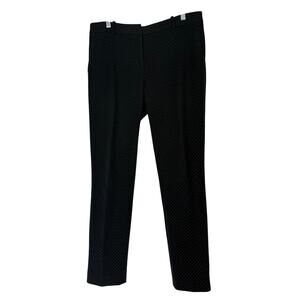 Tahari ASL Black & White Micro Polka Dots Textured Mid-Rise Dress Pants Size 6